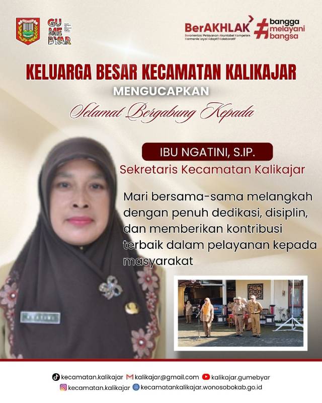 Sambutan Hangat untuk Sekretaris Kecamatan Kalikajar yang Baru